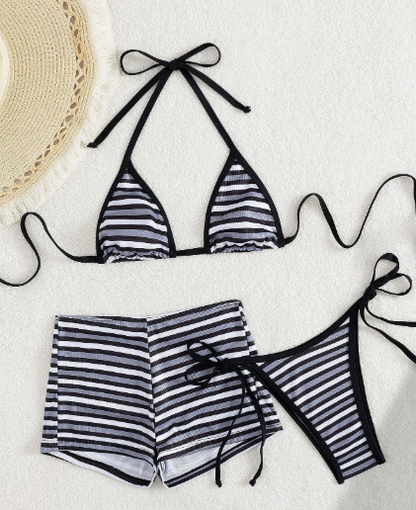 Thai Niche Sexy Sexy Retro Striped Swimsuit Women Split Sexy Spring Bikini