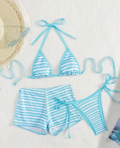 Thai Niche Sexy Sexy Retro Striped Swimsuit Women Split Sexy Spring Bikini