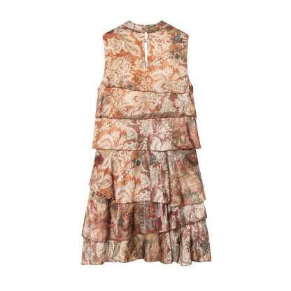 Fall Women Clothing Printing Laminated Decoration Mini Dress