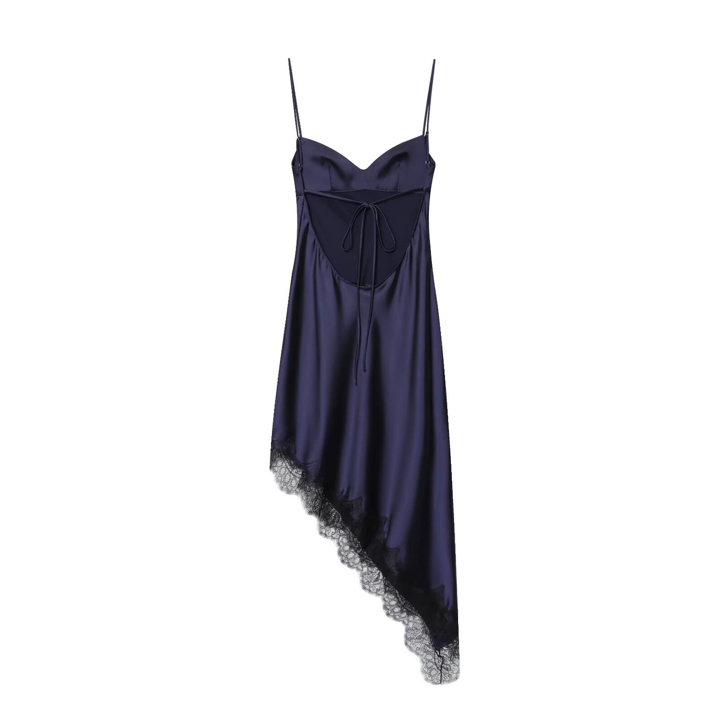 Women Clothing Simple Velvet Lace Midi Dress