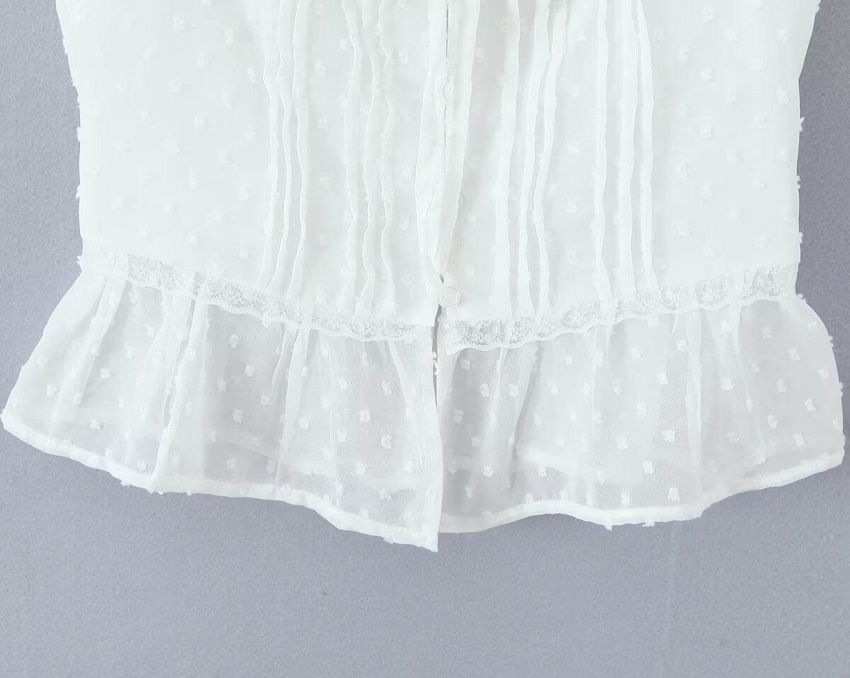 Atmosphere Lace Sleeveless Small Top Niche Lace up Waist Tight Sexy Short Sexy Shirt Vest