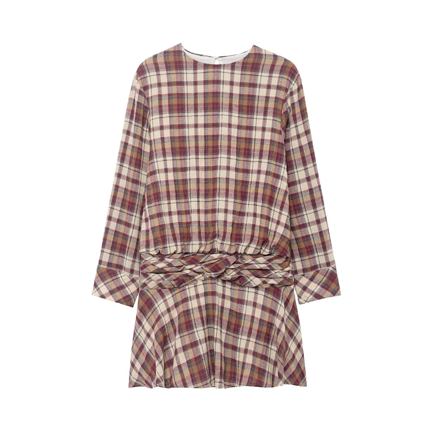 Women Clothing Summer Fashionable Plaid Mini Dress