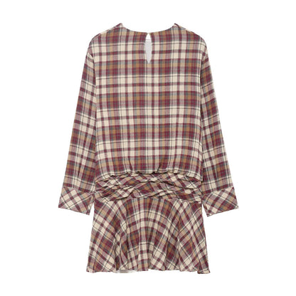 Women Clothing Summer Fashionable Plaid Mini Dress