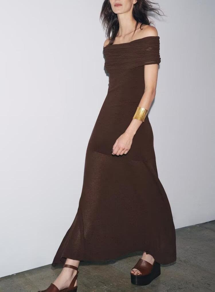 Summer Sense Cold Shoulder Knitted Dress