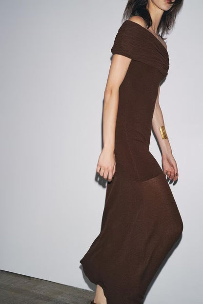 Summer Sense Cold Shoulder Knitted Dress