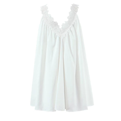 Sexy V neck Sleeveless Lace Stitching Ruffle Design Dress