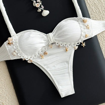 Swimsuit Sexy Starfish Shell Tassel Swimsuit Beach Seaside Vacation Bikini