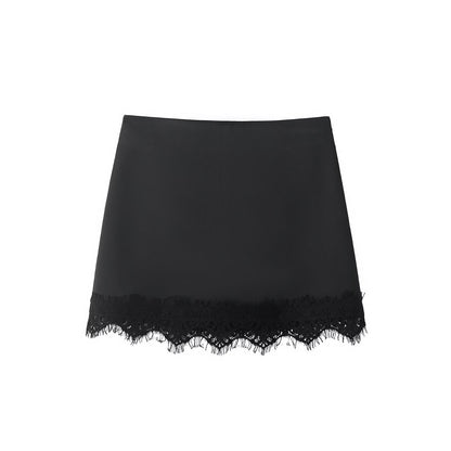 Autumn Winter Lace Hem Skirt Culottes