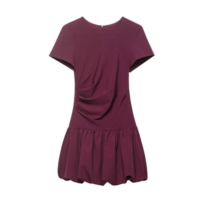 Simple Thin Balloon Short Dress