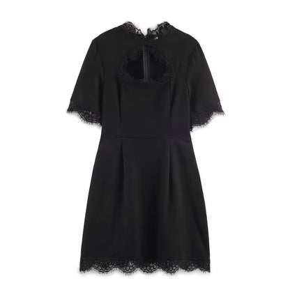 Elegant Women Slim Lace Stitching Sexy Sheath Dress