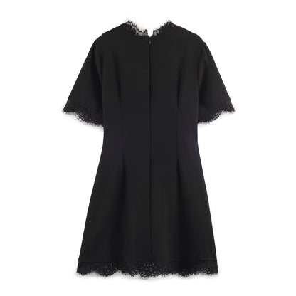 Elegant Women Slim Lace Stitching Sexy Sheath Dress