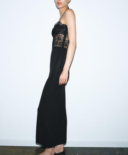 Women Clothing Spring Sexy Lace Splicing Sling Dress