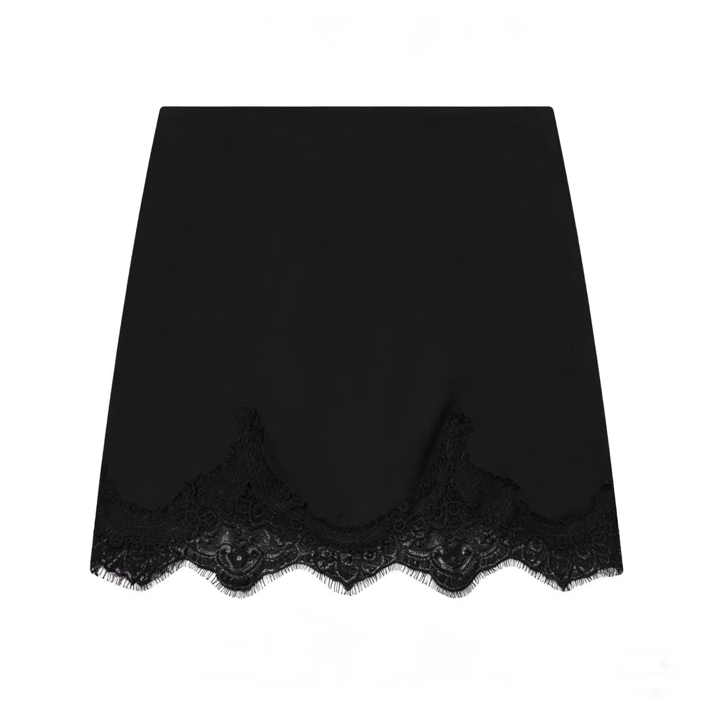 Women Clothing Fashionable Casual High Waist Sexy Lace Stitching Hip Short Skirt