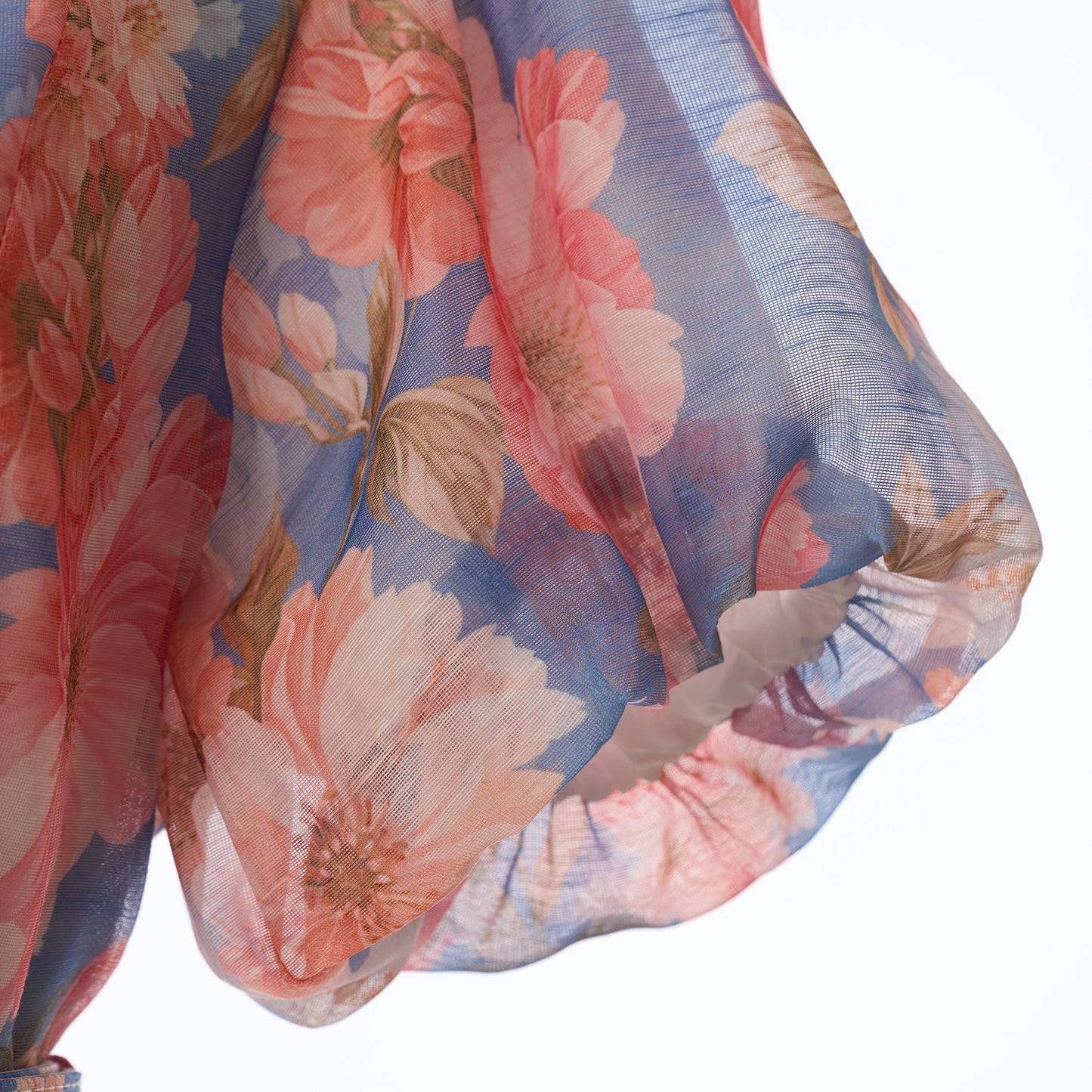 Women Summer Floral Short Sleeved Waist Long Dress