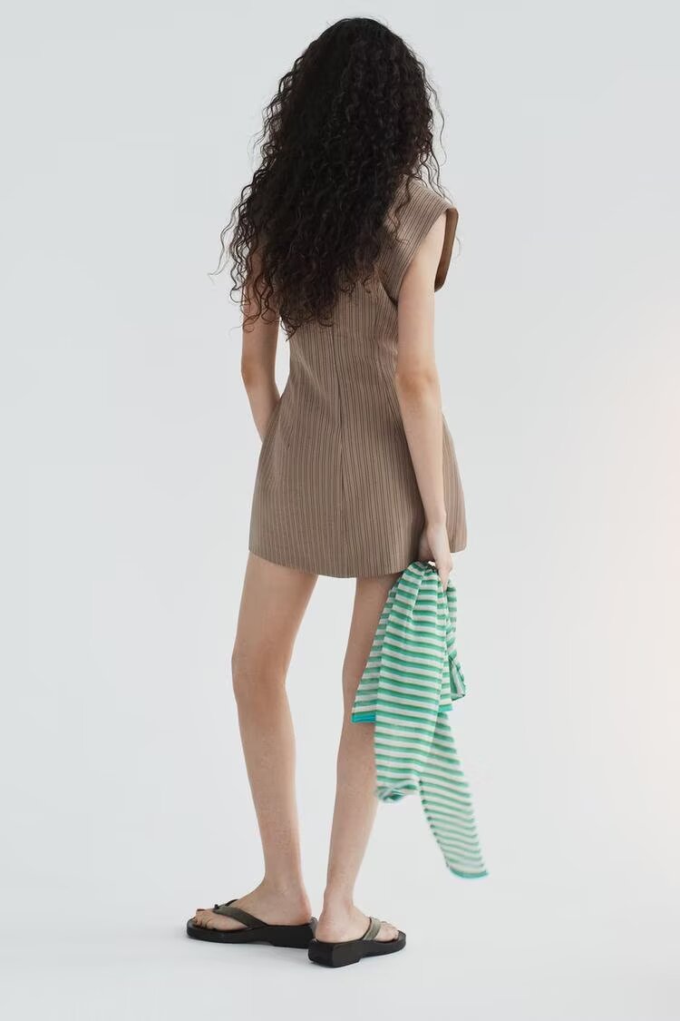 Women Clothing Summer Sexy Striped Short Sleeveless Dress