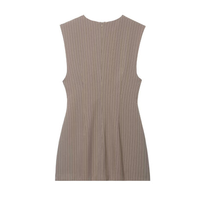 Women Clothing Summer Sexy Striped Short Sleeveless Dress