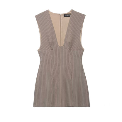 Women Clothing Summer Sexy Striped Short Sleeveless Dress
