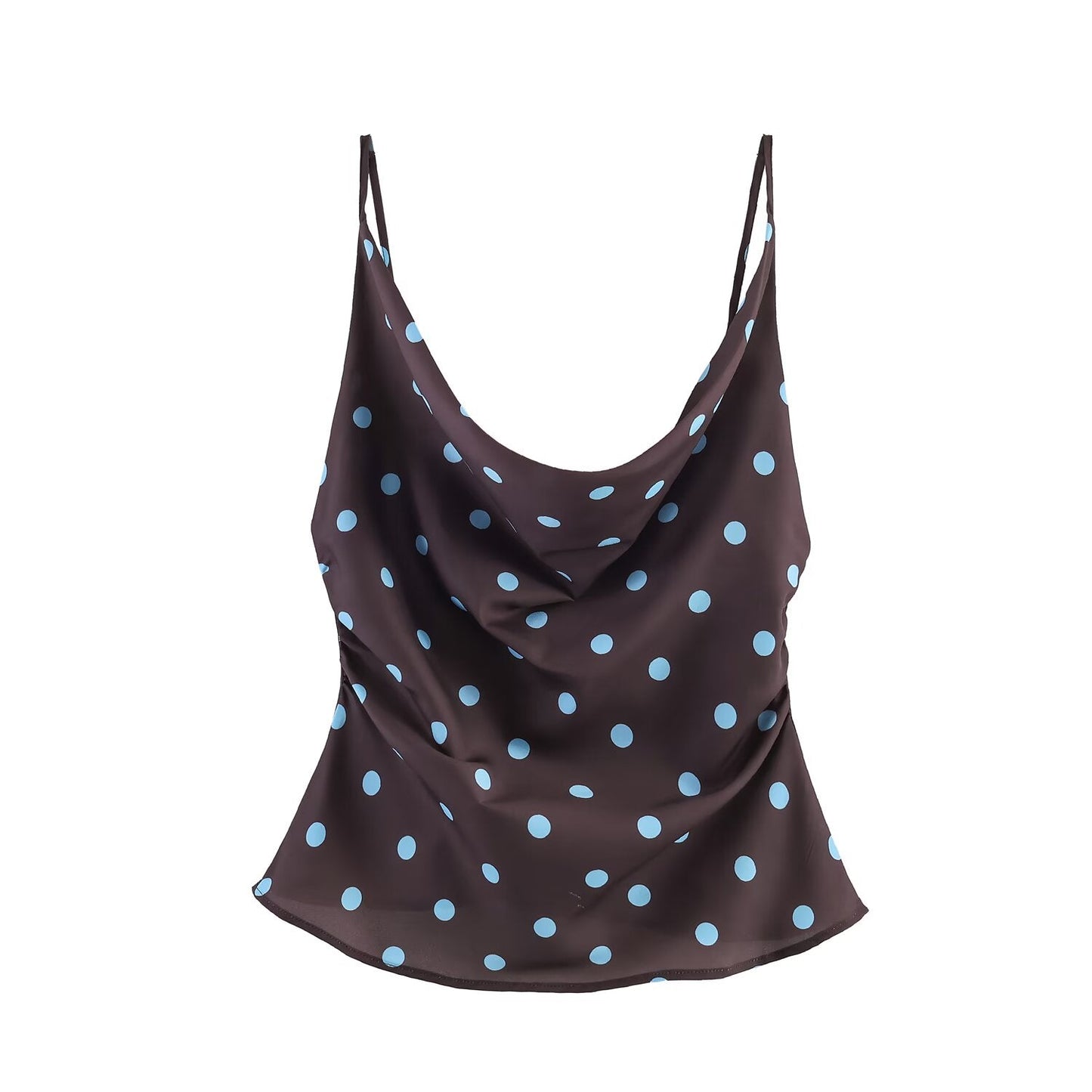 Women Clothing Drape Polka Dot Brace Top