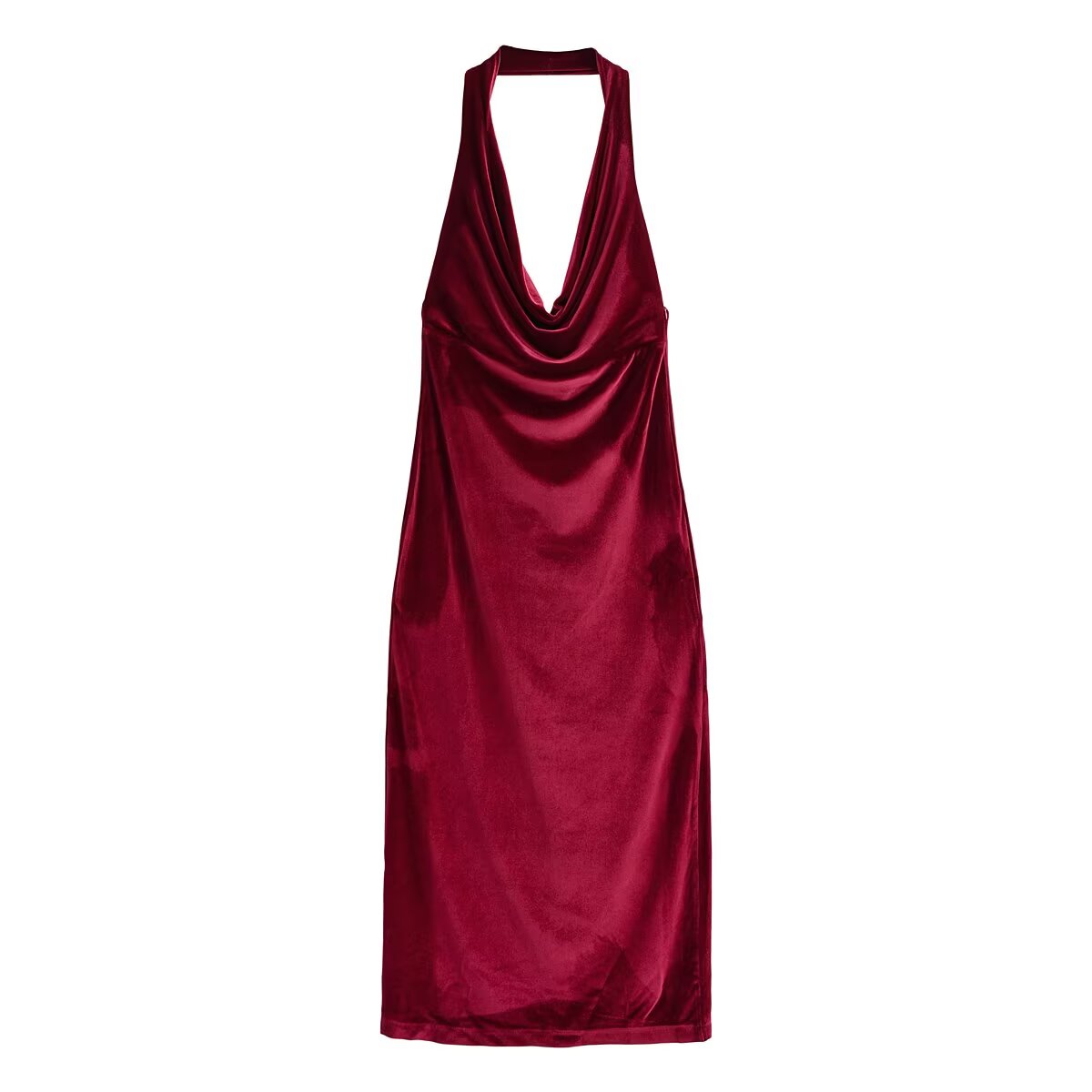Women Clothing Summer French Design Backless Wine Red Dress