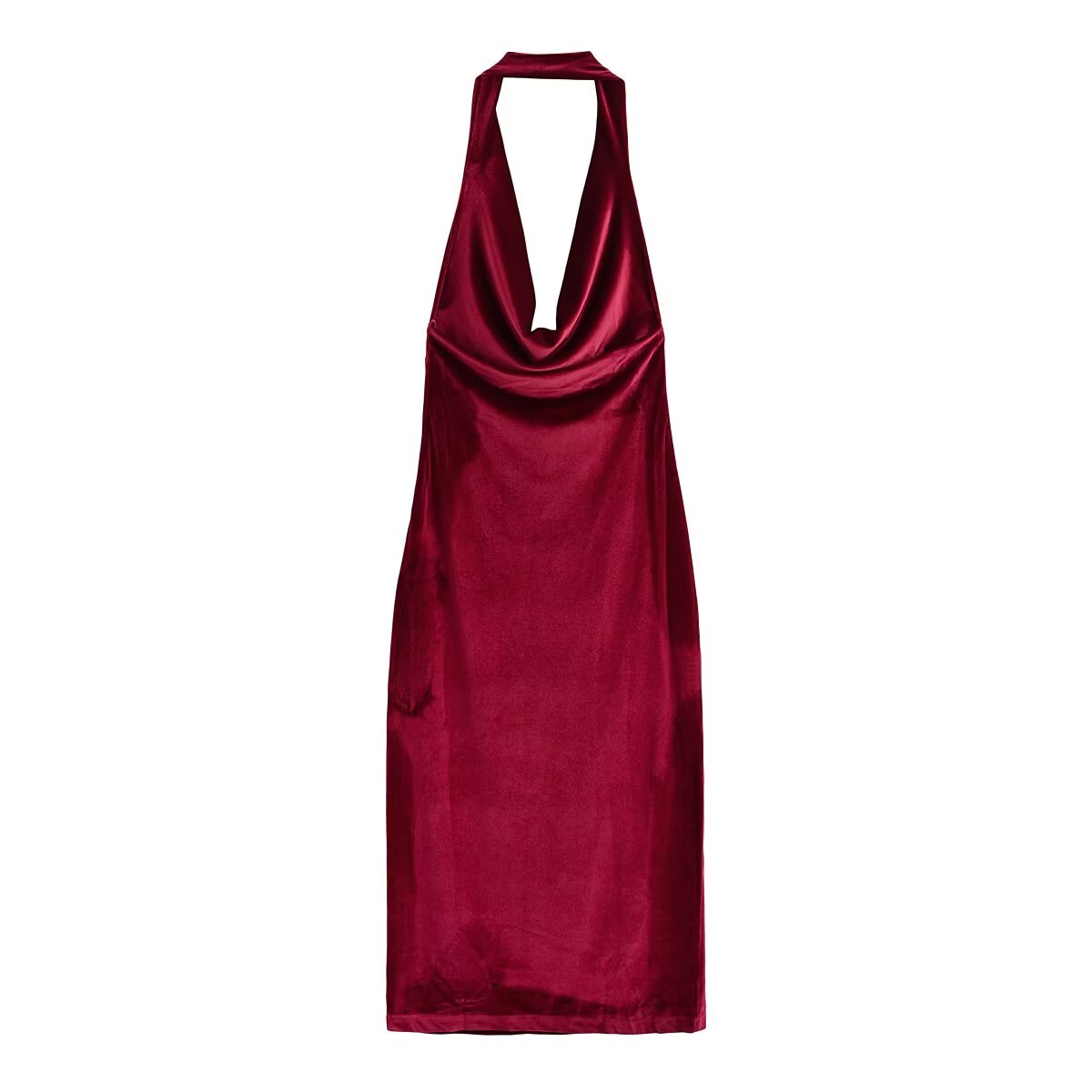 Women Clothing Summer French Design Backless Wine Red Dress