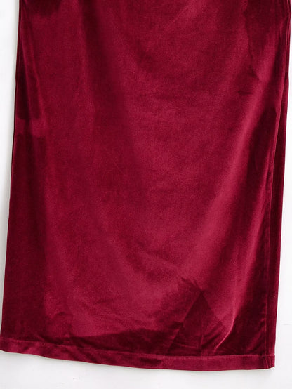 Women Clothing Summer French Design Backless Wine Red Dress