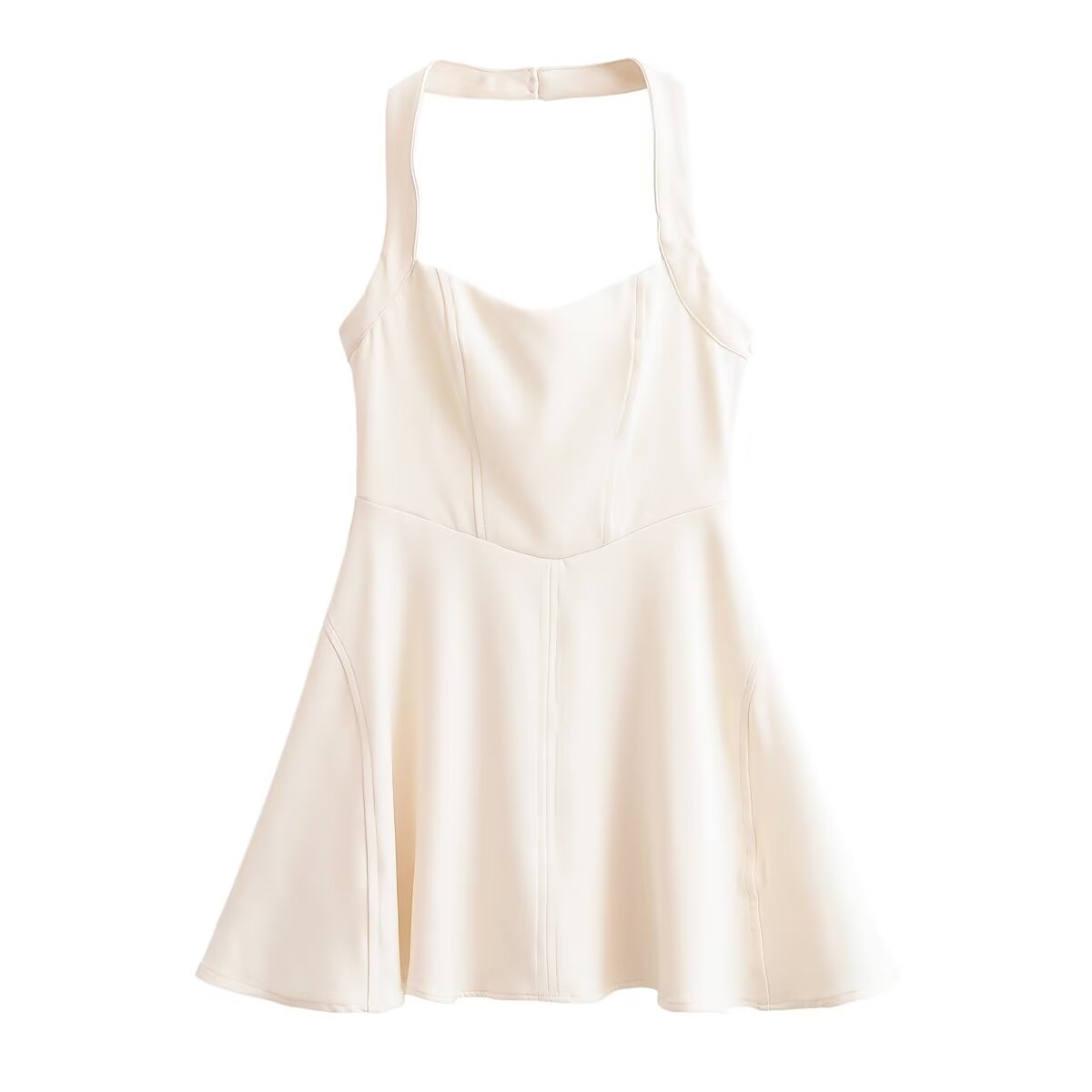 Women Clothing Summer Sexy Backless Hanging Collar Wide Swing Dress