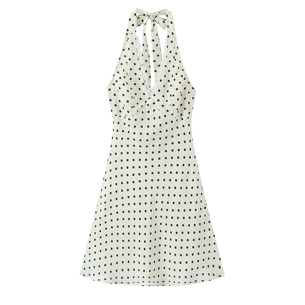Spring Lace Lace Band Halter Backless Slimming Dress