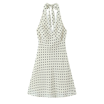 Spring Lace Lace Band Halter Backless Slimming Dress