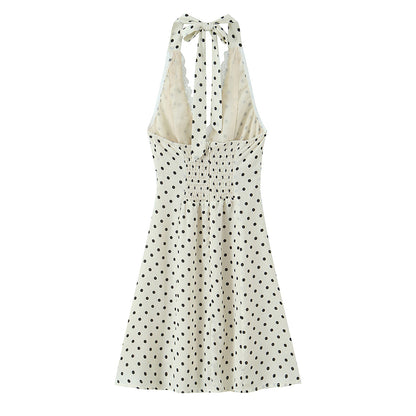 Spring Lace Lace Band Halter Backless Slimming Dress