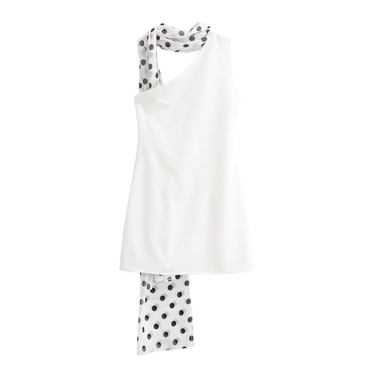 Women Clothing Summer Sexy Sexy Polka Dot Hanging Collar Dress