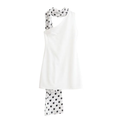 Women Clothing Summer Sexy Sexy Polka Dot Hanging Collar Dress