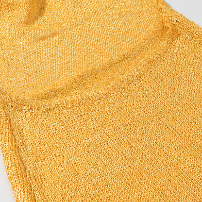 Gorgeous Thin Glittering Knitted Swing Collar Sleeveless Halter Backless Elegant Dress Women Summer Sexy Tight Waist Hip Dress