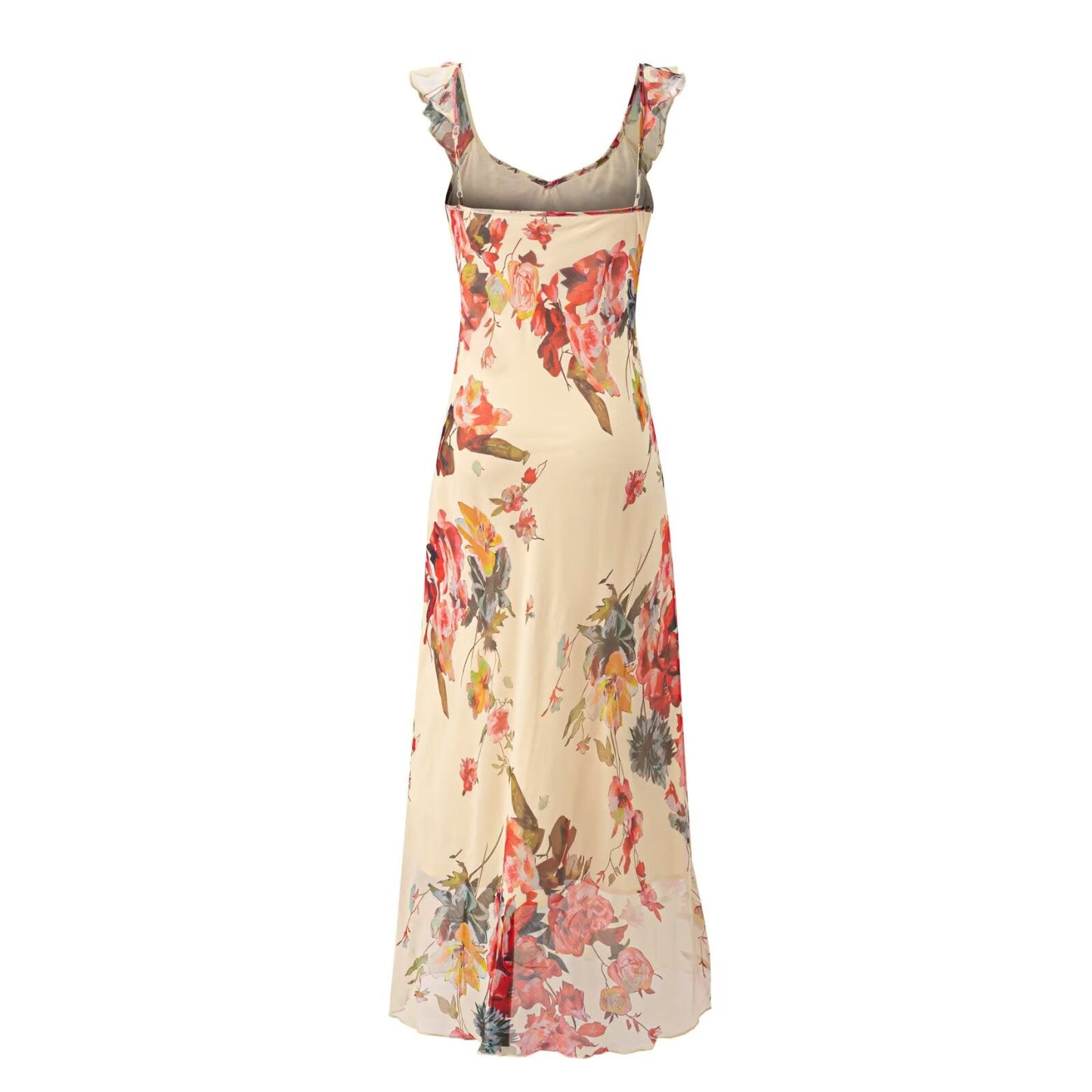 Summer Elegant Socialite Adult Lady like Woman Retro Printed Niche Vacation Slim Dress
