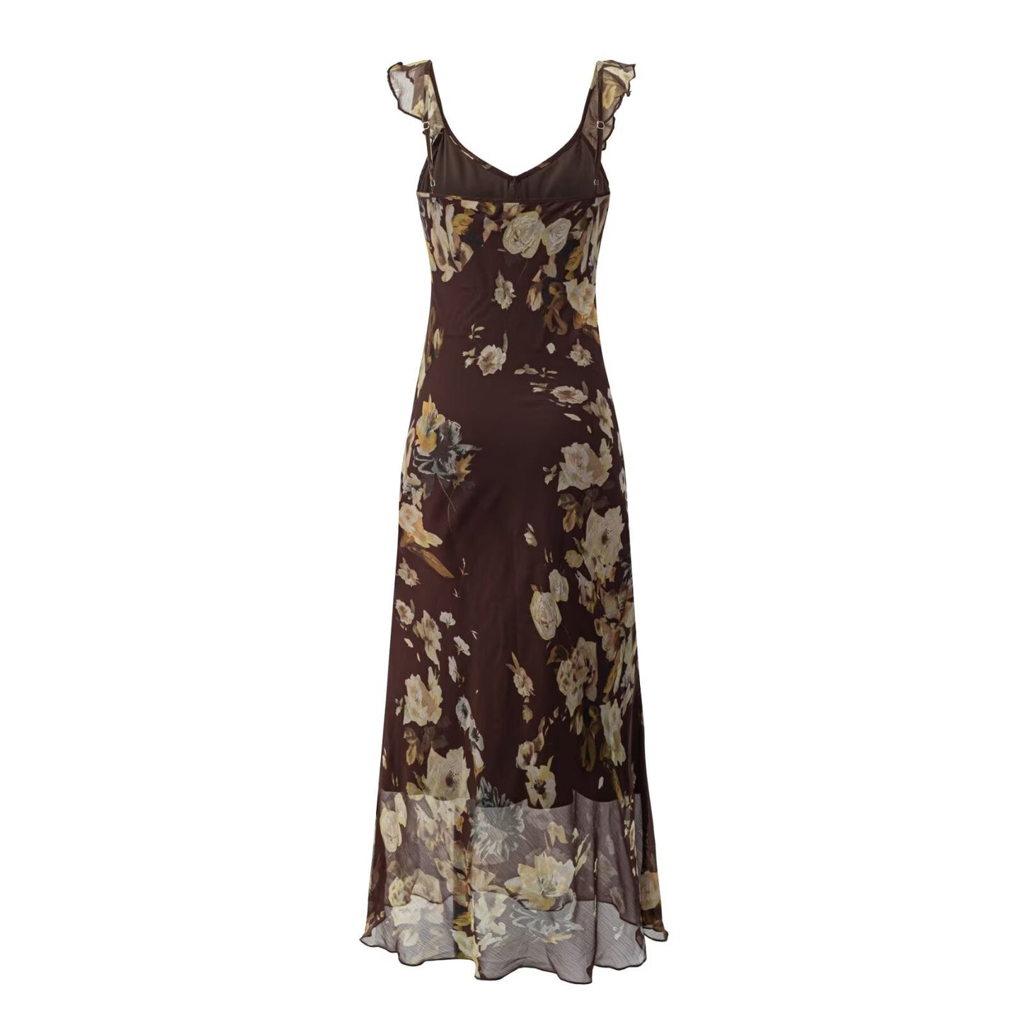Summer Elegant Socialite Adult Lady like Woman Retro Printed Niche Vacation Slim Dress
