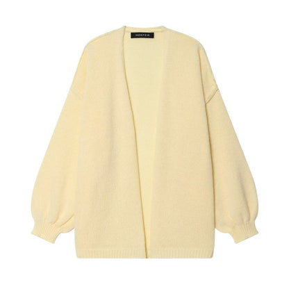 Women Clothing Fall Simple Thick Needle Idle Mid Length Sweater