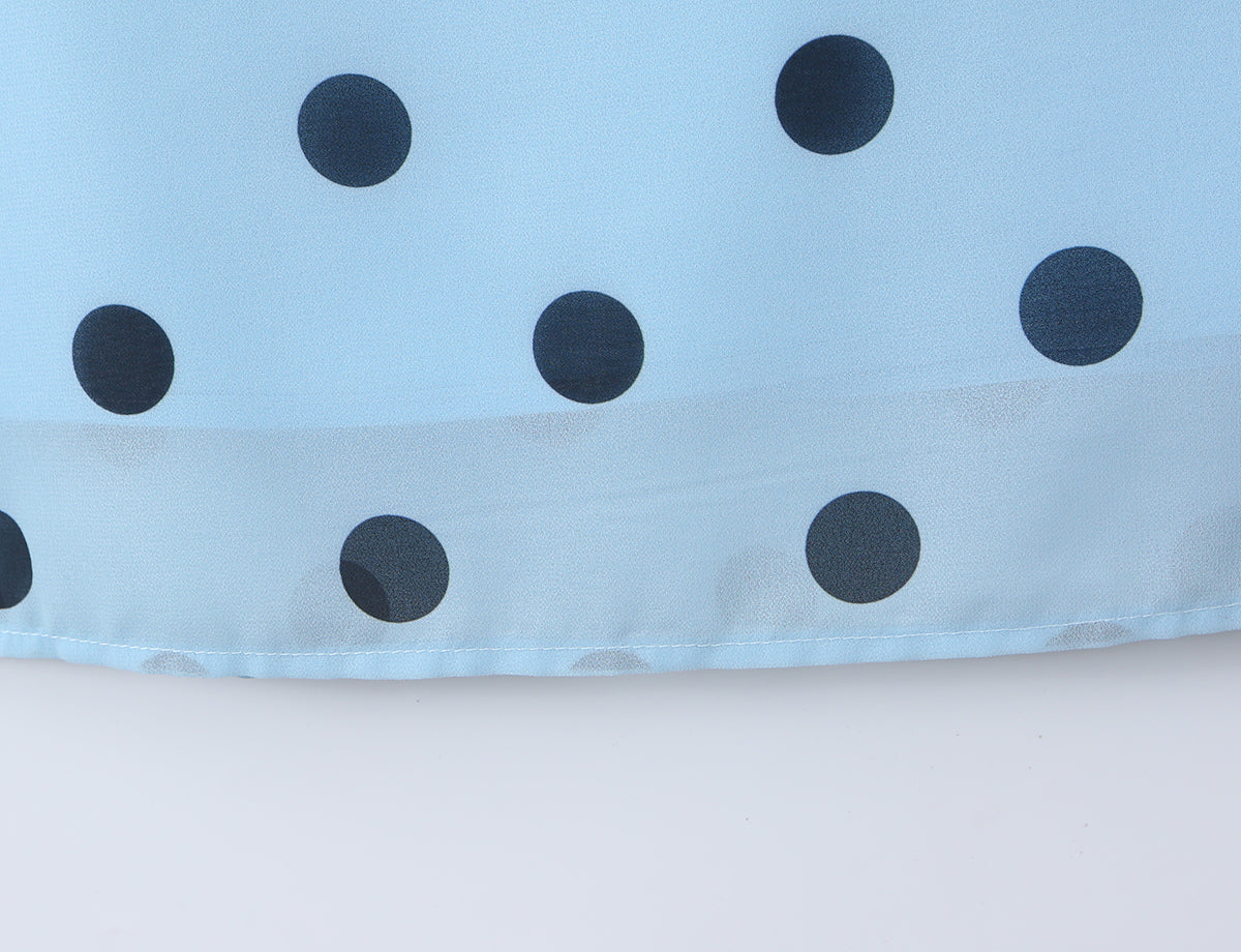 Gentle Elegant Pink Polka Dot Brace Dress Women Vintage Backless Lace up Design Tight Waist Maxi Dress