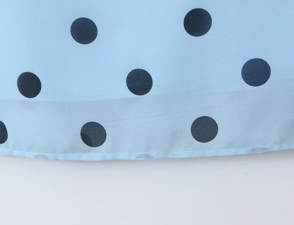 Gentle Elegant Pink Polka Dot Brace Dress Women Vintage Backless Lace up Design Tight Waist Maxi Dress