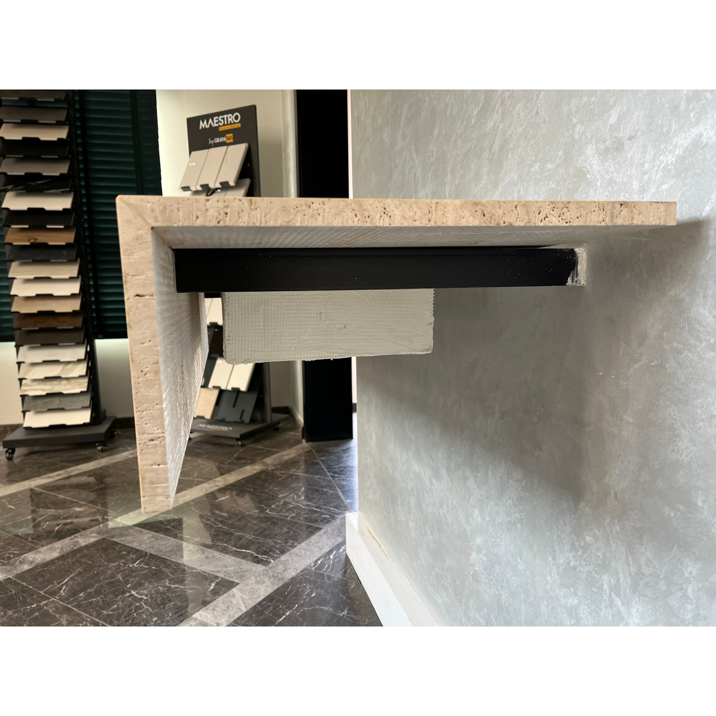Travertine Beige Handcrafted Custom Bathroom Vanity Sink - Vein-Cut Natural Stone