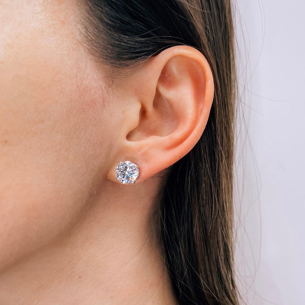 5.00 CTW AGI Certified Lab Grown Round Diamond Stud Earrings – F/VS in 14K White or Yellow Gold