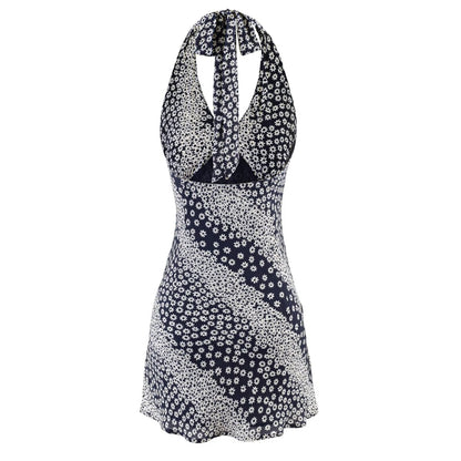 Spring Summer Sleeveless Backless Hip Women Sexy Halter Slim Dress