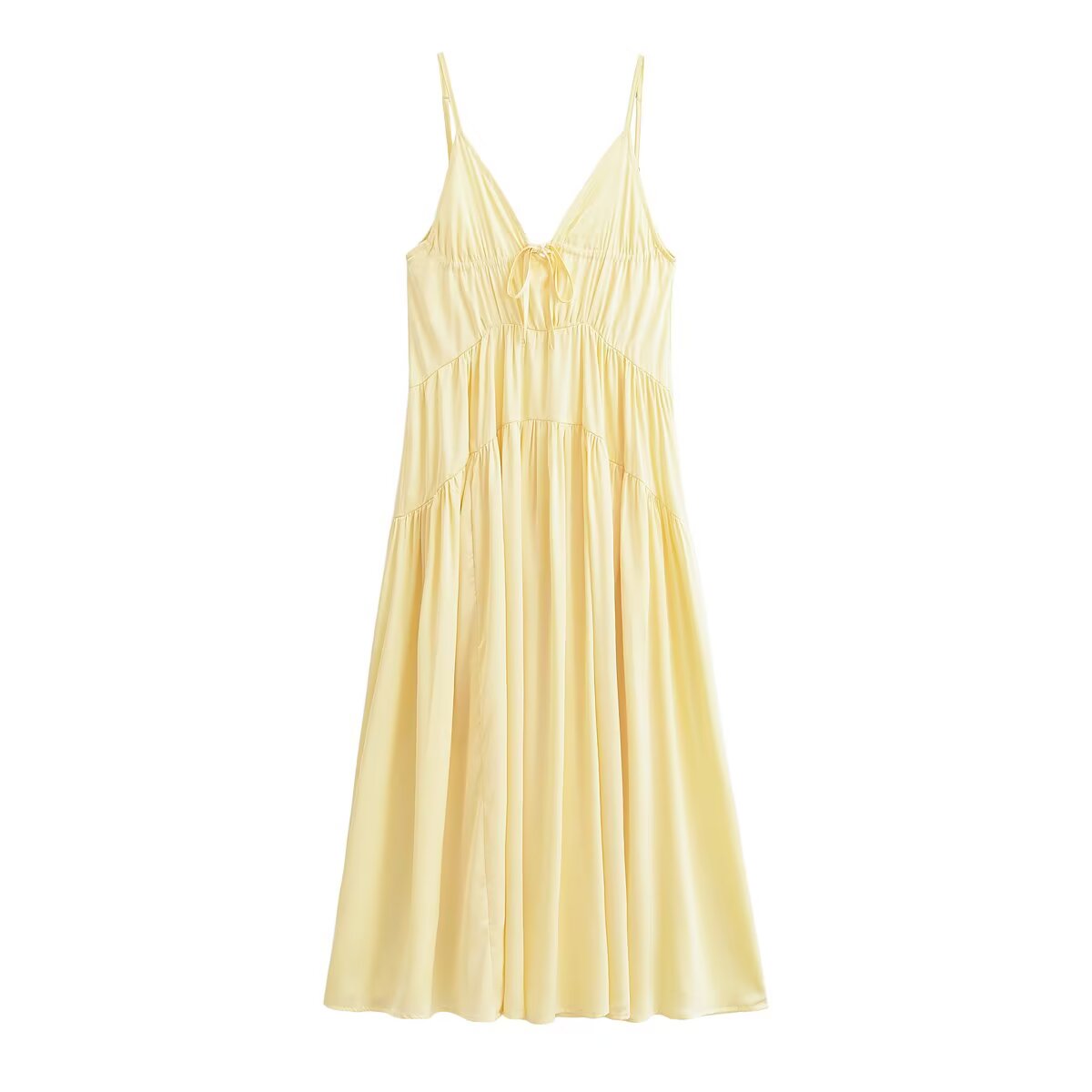 Elegant Women Clothing Simple Thin Strap Pleated Dress