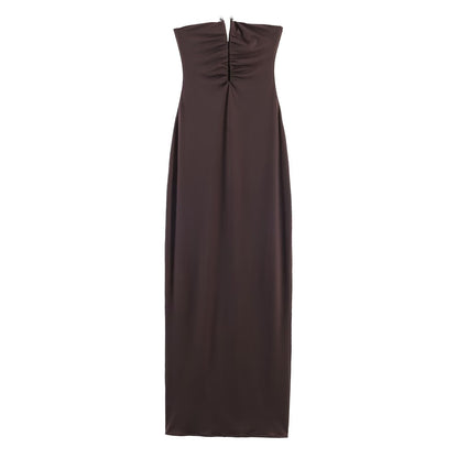 Women Clothing Elegant High Sense Slim Fit Slim Fit Tube Top Dress