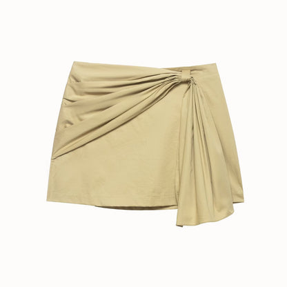 Women Clothing Top Product Lace up Design Diagonal Cloth Skirt