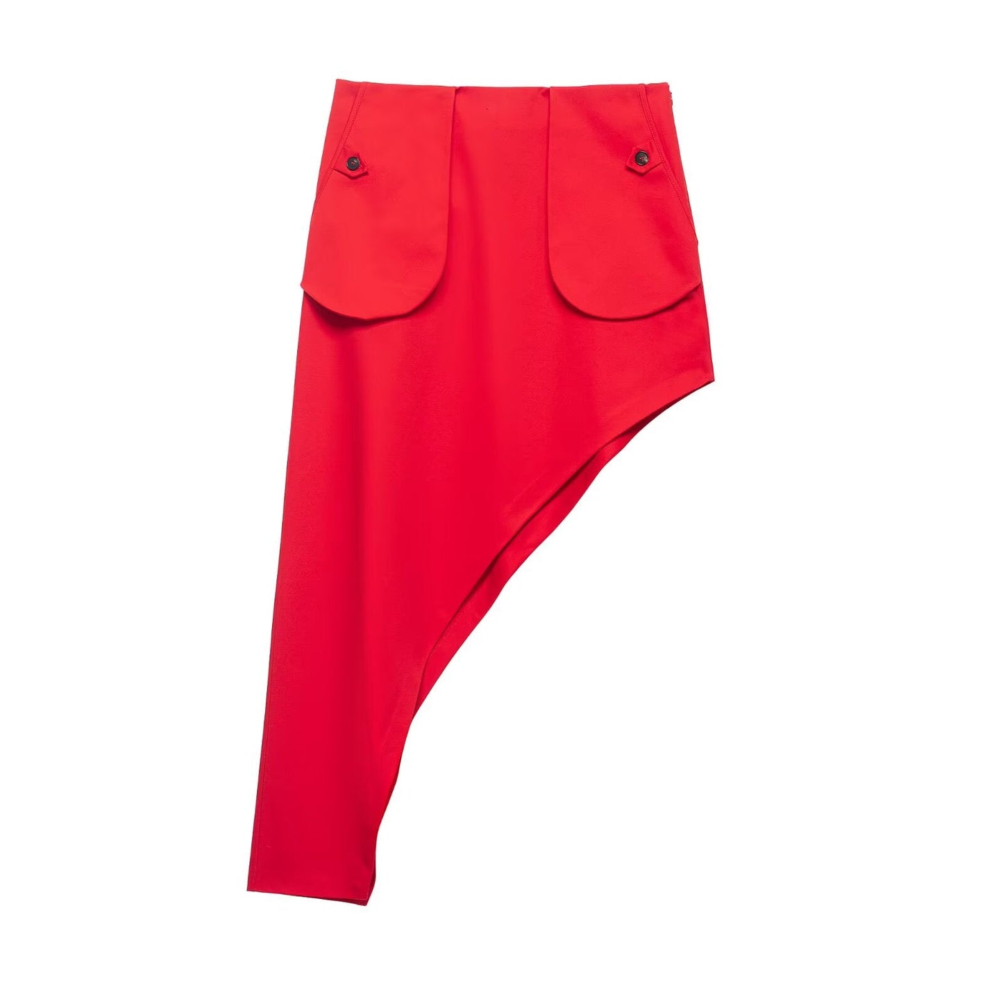 Women Clothing Summer Asymmetric Pocket Skirt