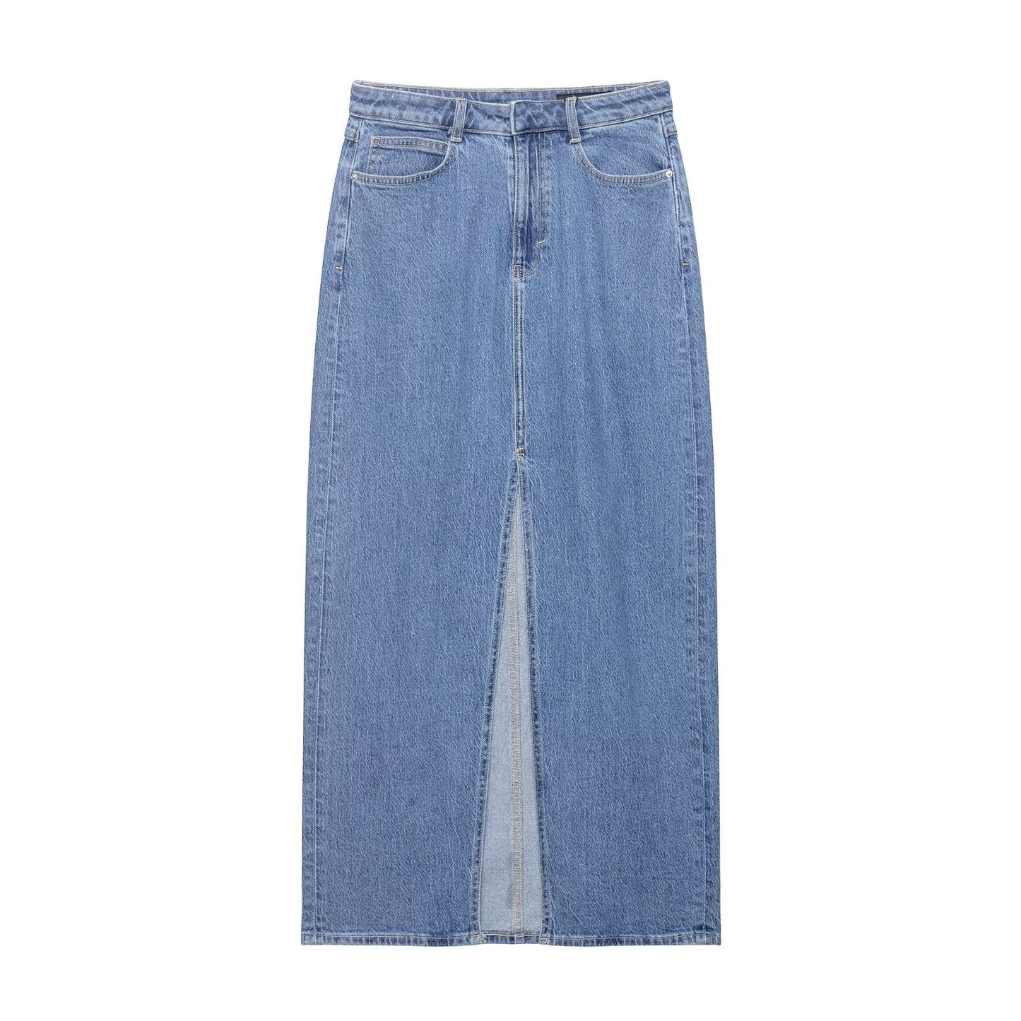 Women Summer Casual Denim Midi Skirt