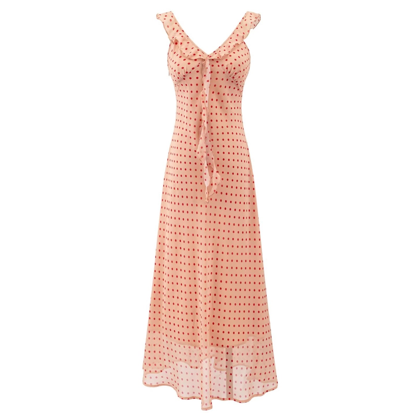 Vacation Green Elegant Dress Women Sexy V neck Flounce Slim Fit Sheath Tea Break Dress