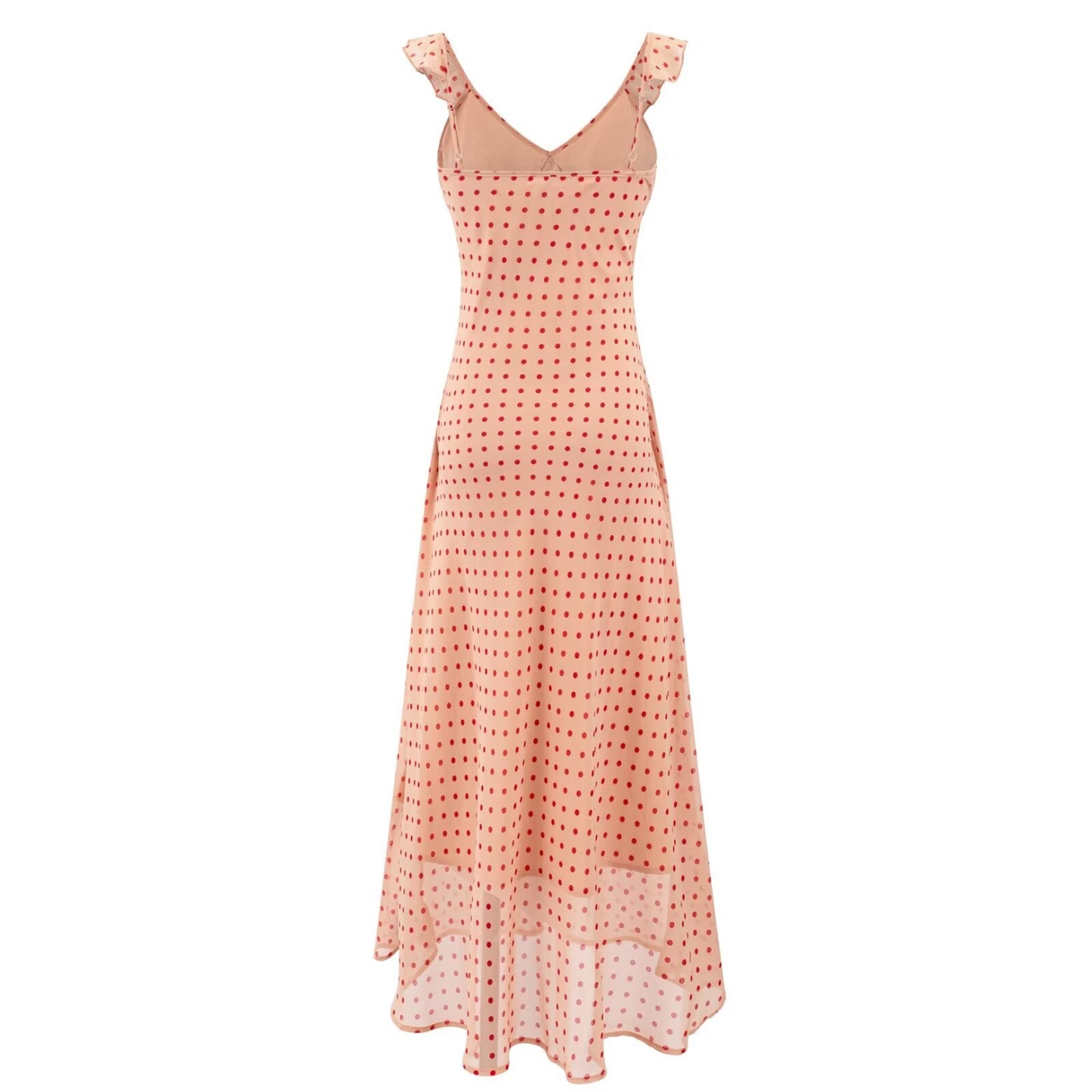 Vacation Green Elegant Dress Women Sexy V neck Flounce Slim Fit Sheath Tea Break Dress
