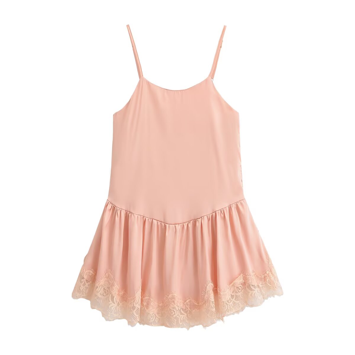 Women Clothing Summer Gentle Lace Satin Suspender Dresses