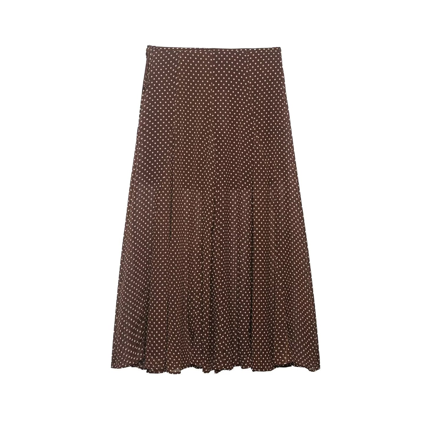 Women Clothing Spring Fashionable Elegant Polka Dot Midi Skirt