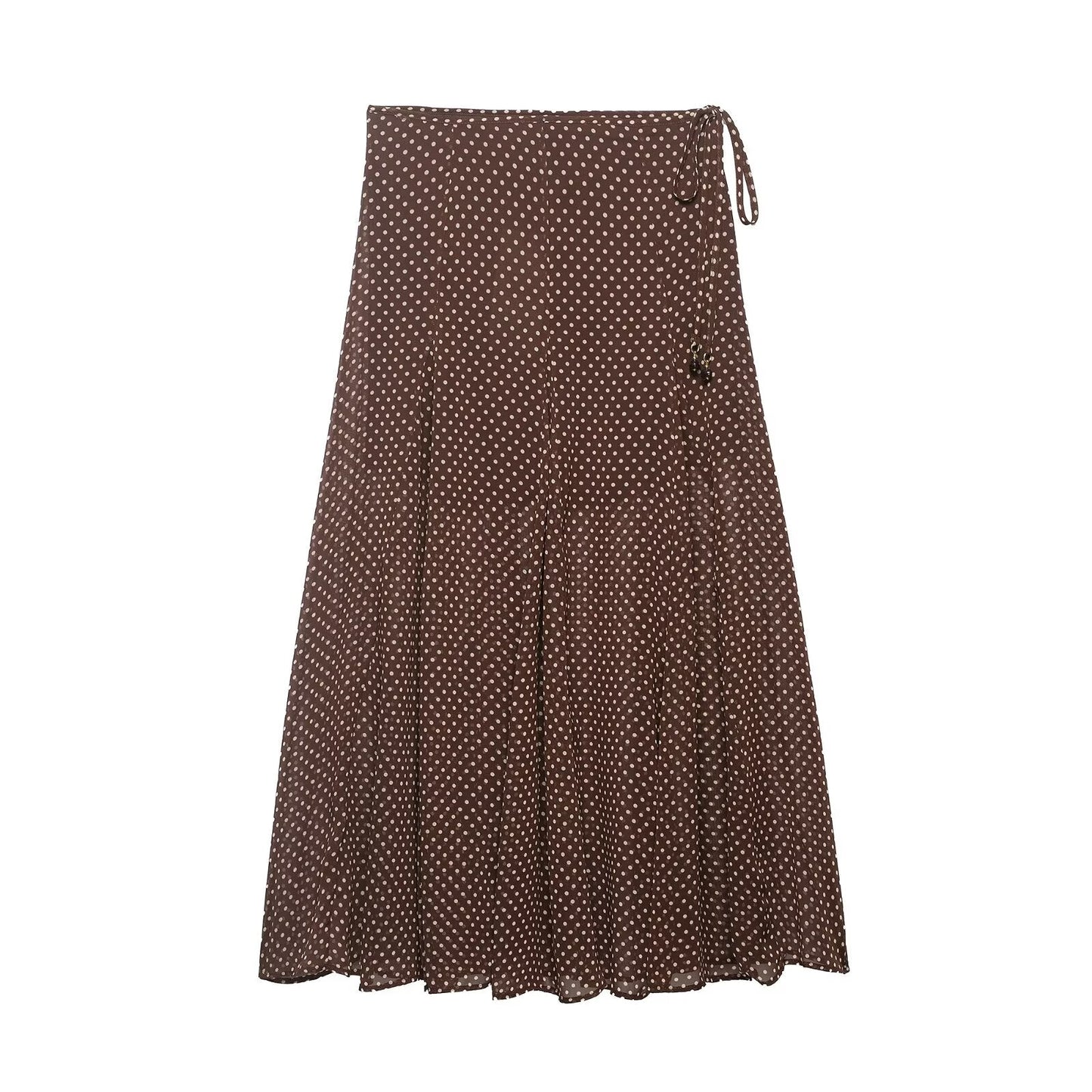 Women Clothing Spring Fashionable Elegant Polka Dot Midi Skirt